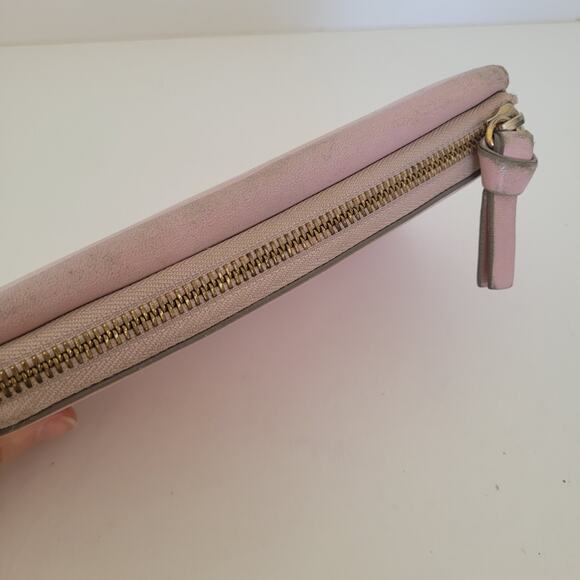 Chloe Georgia Leather Long Envelope Zip Around Wallet Purse Light Pink Clutch - Picture 3 of 11